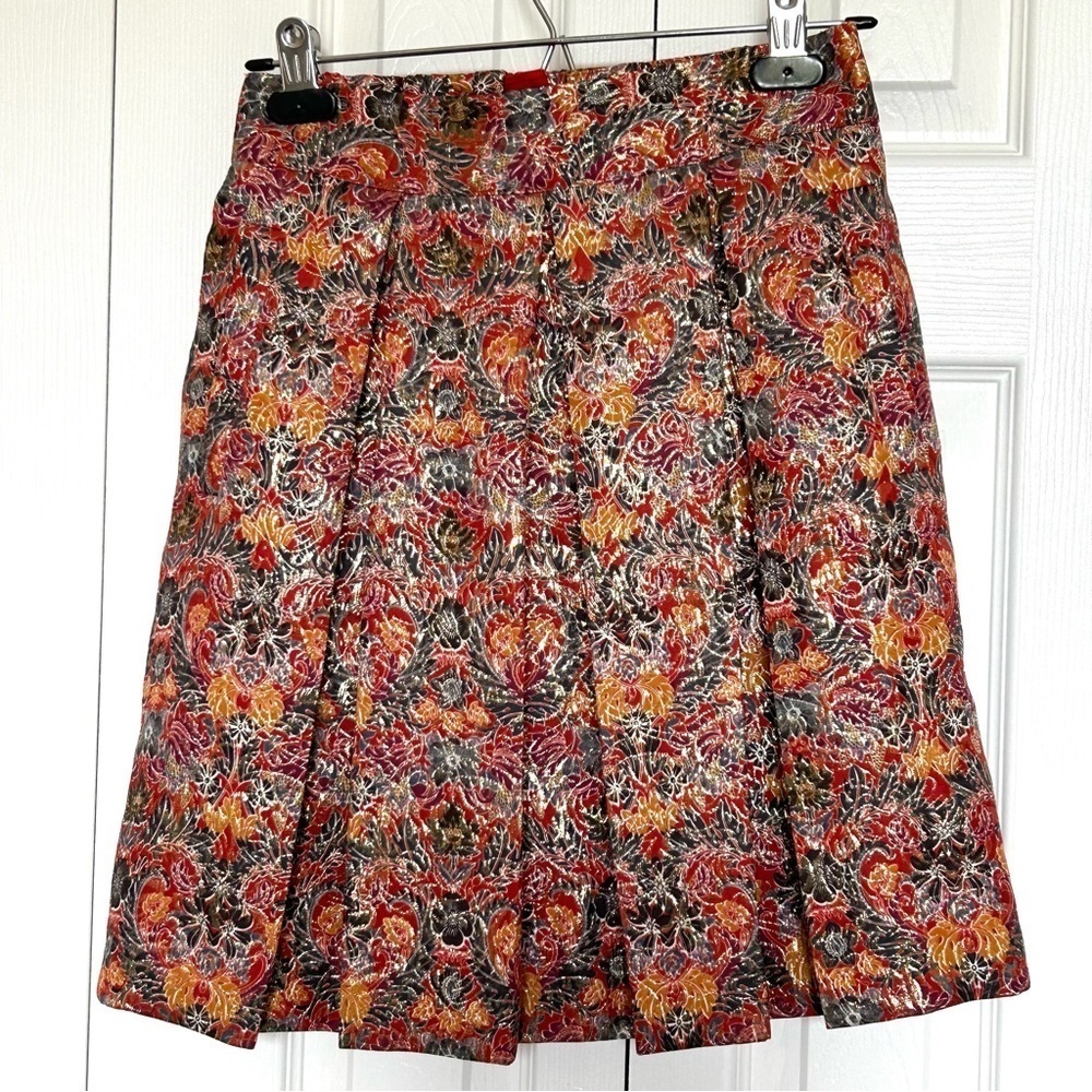 Anthropologie MAEVE Rosie Pleated Brocade Skirt Size XS - Picture 2 of 15